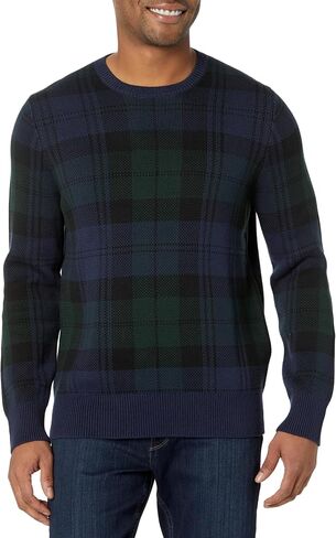 Brooks Brothers Men's Black Watch Cotton Crew Neck Sweater in Saudi Arabia