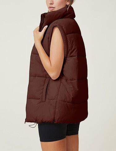 InterNos Womens Winter Puffer Vest Zip Up Stand Collar Sleeveless Padded Gilet Puffy Jacket in Saudi Arabia