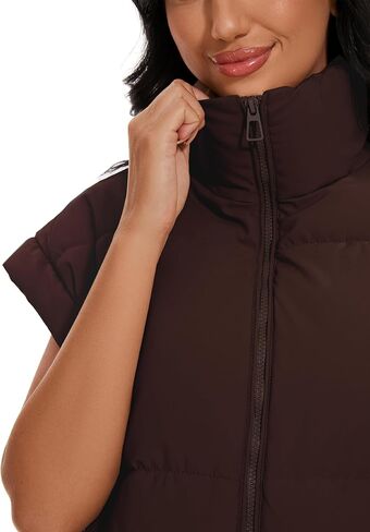 InterNos Womens Winter Puffer Vest Zip Up Stand Collar Sleeveless Padded Gilet Puffy Jacket in Saudi Arabia