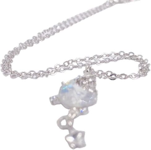 Platinum Moon-Star Necklace Classic Pendant Necklaces Stylish Women's Necklace for Wife in Saudi Arabia