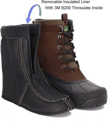 أحذية الشتاء الرجالية مقاومة للماء، وغير قابلة للانزلاق، وآمنة ودافئة للاستخدام في الهواء الطلق من جلد الغزال الكلاسيكي، وبطانة قابلة للفصل، ونعل خارجي مطاطي غير قابل للانزلاق، وأحذية بارتفاع منتصف الساق in Kuwait