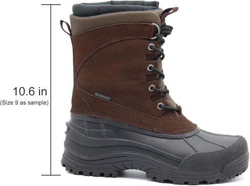 أحذية الشتاء الرجالية مقاومة للماء، وغير قابلة للانزلاق، وآمنة ودافئة للاستخدام في الهواء الطلق من جلد الغزال الكلاسيكي، وبطانة قابلة للفصل، ونعل خارجي مطاطي غير قابل للانزلاق، وأحذية بارتفاع منتصف الساق in Kuwait