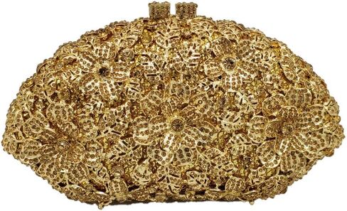 Boutique De FGG Luxury Women Crystal Clutch Flower Evening Bag Bridal Wedding Purse Party Diamond Handbag in Saudi Arabia