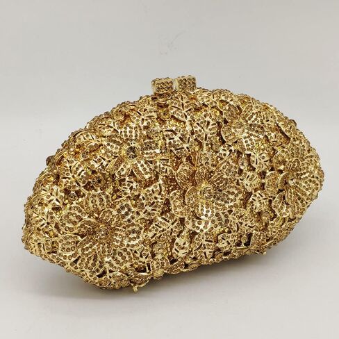 Boutique De FGG Luxury Women Crystal Clutch Flower Evening Bag Bridal Wedding Purse Party Diamond Handbag in Saudi Arabia