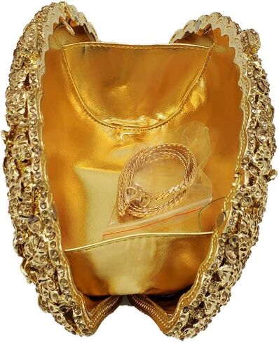 Boutique De FGG Luxury Women Crystal Clutch Flower Evening Bag Bridal Wedding Purse Party Diamond Handbag in Saudi Arabia