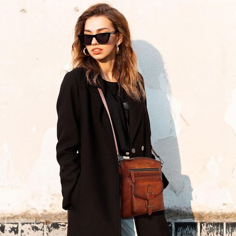 HESHE Leather Crossbody Bags for Women Satchel Purses Shoulder Purses and Handbags Cross Body Bag with Multi Pockets in Saudi Arabia
