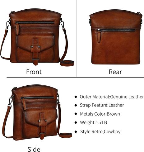 HESHE Leather Crossbody Bags for Women Satchel Purses Shoulder Purses and Handbags Cross Body Bag with Multi Pockets in Saudi Arabia