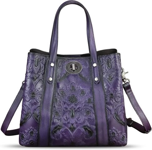 Genuine Leather Satchel for Women Purse Embossed Top Handle Shoulder Handbag Handmade Purse Crossbody Tote Bag in Kuwait