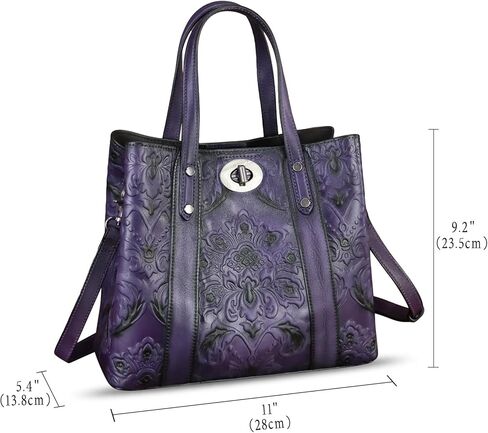 Genuine Leather Satchel for Women Purse Embossed Top Handle Shoulder Handbag Handmade Purse Crossbody Tote Bag in Kuwait
