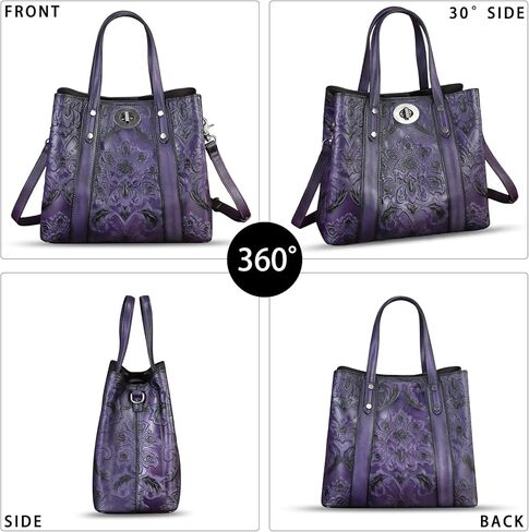 Genuine Leather Satchel for Women Purse Embossed Top Handle Shoulder Handbag Handmade Purse Crossbody Tote Bag in Kuwait