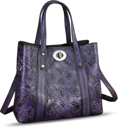 Genuine Leather Satchel for Women Purse Embossed Top Handle Shoulder Handbag Handmade Purse Crossbody Tote Bag in Kuwait