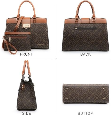 Dasein Handbags for Women Purses Monogram Satchel Purse Large Tote Ladies Handbag Shoulder Bags Top Handle Work Bag 2pcs Set in Saudi Arabia