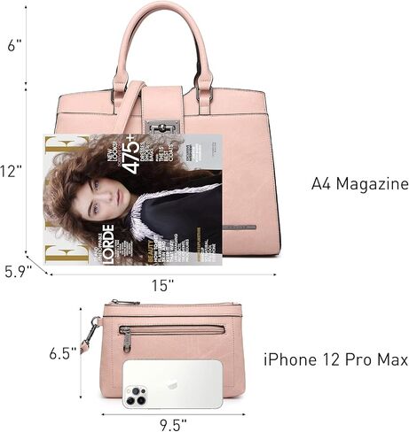 Dasein Handbags for Women Purses Monogram Satchel Purse Large Tote Ladies Handbag Shoulder Bags Top Handle Work Bag 2pcs Set in Saudi Arabia