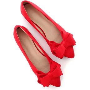 حذاء مسطح نسائي أنيق على شكل فيونكة على شكل زهرة باليه مسطح بمقدمة مدببة، حذاء مسطح ناعم in Kuwait