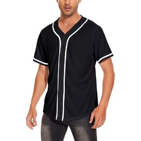 JUNG KOOK Mens Baseball Jersey Button Down Plain Tshirts Hipster Hip Hop Softball Sports Active Tee in Kuwait