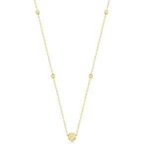 GELIN Bead Station Necklace in 14K Solid Gold | 14k Gold Choker Necklace for Women, 18" in Saudi Arabia