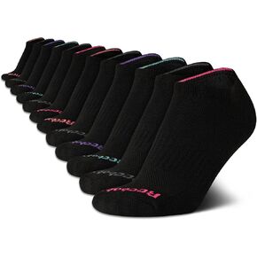 Reebok Women's No Show Athletic Breathable Low Cut Cushioned Socks (12 Pack)