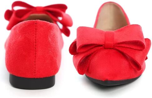 Stunner Womens Bowknot Flower Ballet Flats Pointed Toe Soft Dress Shoes in Kuwait