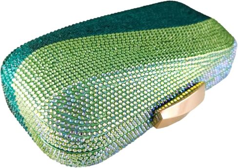 Boutique De FGG Sea Wave Luxury Crystal Clutch Evening Bags for Women Colorful Rhinestone Wedding Handbags and Purses in Saudi Arabia