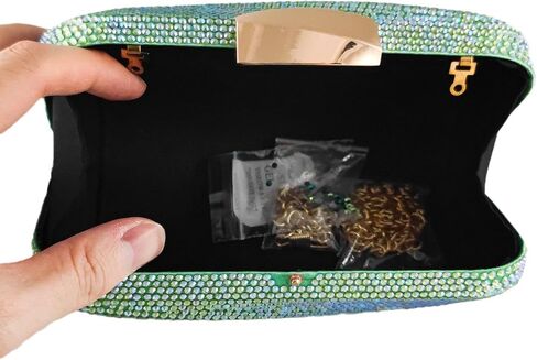 Boutique De FGG Sea Wave Luxury Crystal Clutch Evening Bags for Women Colorful Rhinestone Wedding Handbags and Purses in Saudi Arabia