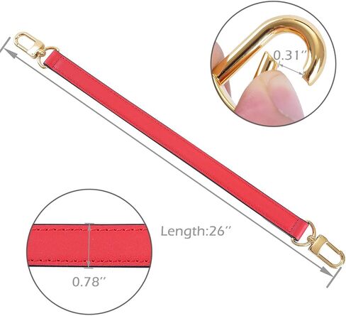 Genuine Leather Plain Strap Replacement Top Handle Leather Strap for Handbag (Black, 14.5 in) in Saudi Arabia