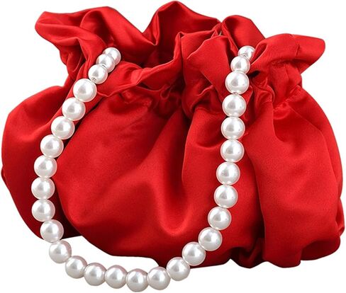 JAMBHALA Small Wristlet Purses Mini Bucket Bag Women Hobo Bag with Faux Pearl Chain in Saudi Arabia