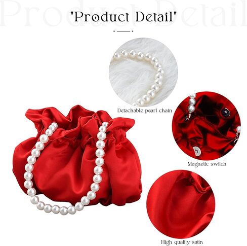 JAMBHALA Small Wristlet Purses Mini Bucket Bag Women Hobo Bag with Faux Pearl Chain in Saudi Arabia