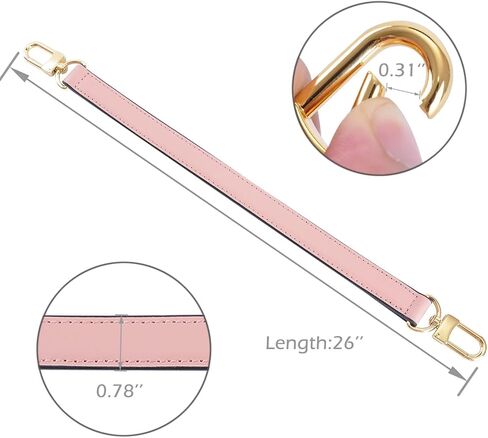 Genuine Leather Plain Strap Replacement Top Handle Leather Strap for Handbag (Black, 14.5 in) in Saudi Arabia