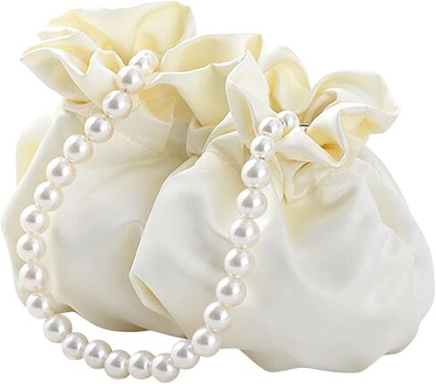 JAMBHALA Small Wristlet Purses Mini Bucket Bag Women Hobo Bag with Faux Pearl Chain in Saudi Arabia
