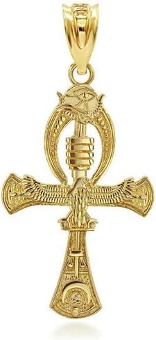 Egyptian Ankh Cross Eagle Eye of Horus pendant 10K Gold Parent in Saudi Arabia