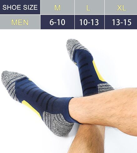 Ｋ・ＮＩＶＥ Men's Cushioned Ankle Socks Athletic Running Low Cut Socks 6-10/10-13/13-15 in Saudi Arabia