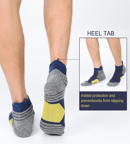 Ｋ・ＮＩＶＥ Men's Cushioned Ankle Socks Athletic Running Low Cut Socks 6-10/10-13/13-15 in Saudi Arabia