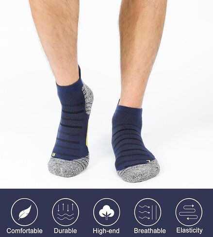 Ｋ・ＮＩＶＥ Men's Cushioned Ankle Socks Athletic Running Low Cut Socks 6-10/10-13/13-15 in Saudi Arabia