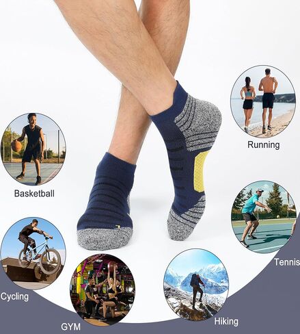 Ｋ・ＮＩＶＥ Men's Cushioned Ankle Socks Athletic Running Low Cut Socks 6-10/10-13/13-15 in Saudi Arabia