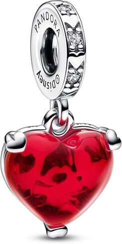 Pandora Disney Mickey & Minnie Mouse Kiss Red Murano Glass Dangle Charm 792522C01 in Saudi Arabia