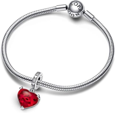 Pandora Disney Mickey & Minnie Mouse Kiss Red Murano Glass Dangle Charm 792522C01 in Saudi Arabia