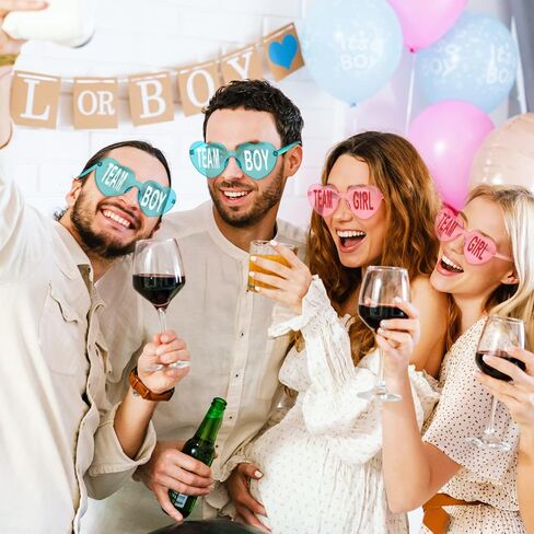 8 Pairs Blue and Pink Sunglasses Frameless Gender Reveal Glasses Team Girl and Team Boy Decor for Gender Reveal Party in Saudi Arabia