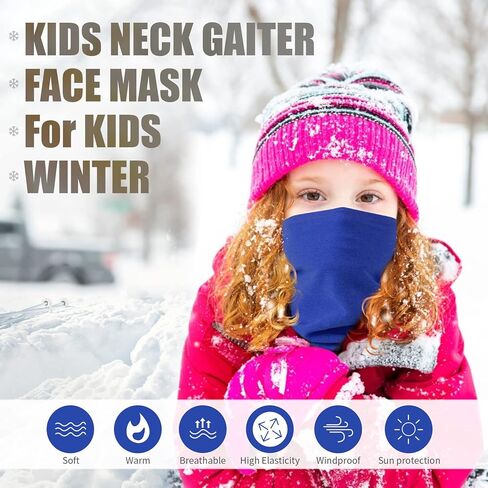LUOLIIL VOE Kids Neck Warmer Gaiter, Winter Fleece Face Neck Cover Balaclava Windproof Cold Weather Face Mask for Boys Girls in Kuwait