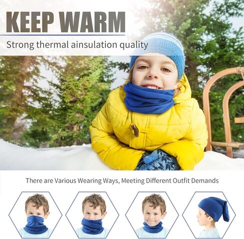 LUOLIIL VOE Kids Neck Warmer Gaiter, Winter Fleece Face Neck Cover Balaclava Windproof Cold Weather Face Mask for Boys Girls in Kuwait
