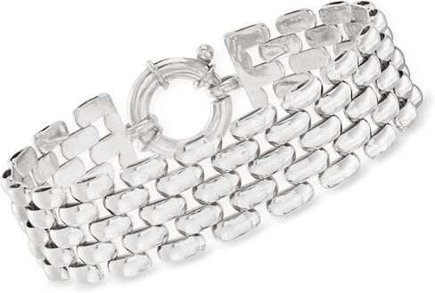 Ross-Simons Italian Sterling Silver Panther-Link Bracelet in Saudi Arabia