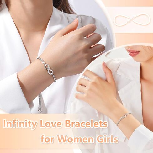 UNGENT THEM Infinity Love Heart Bracelets for Women Girls, Birthday Christmas Valentins's Day Jewelry Gifts for Her in Saudi Arabia
