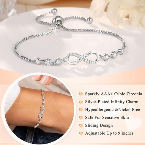 UNGENT THEM Infinity Love Heart Bracelets for Women Girls, Birthday Christmas Valentins's Day Jewelry Gifts for Her in Saudi Arabia