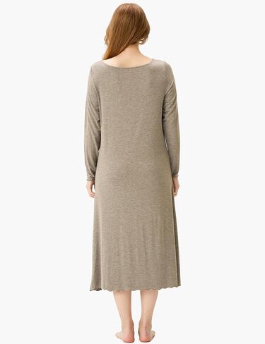 GYS Bamboo Nightgowns for Women Long Sleeve Nightshirts Sleepwear Soft Sleep Shirts Night Dress in Saudi Arabia
