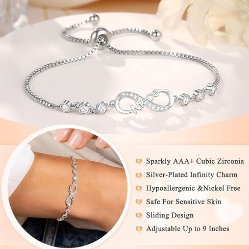 UNGENT THEM Infinity Love Heart Bracelets for Women Girls, Birthday Christmas Valentins's Day Jewelry Gifts for Her in Saudi Arabia