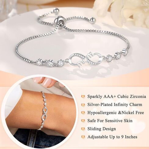 UNGENT THEM Infinity Love Heart Bracelets for Women Girls, Birthday Christmas Valentins's Day Jewelry Gifts for Her in Saudi Arabia