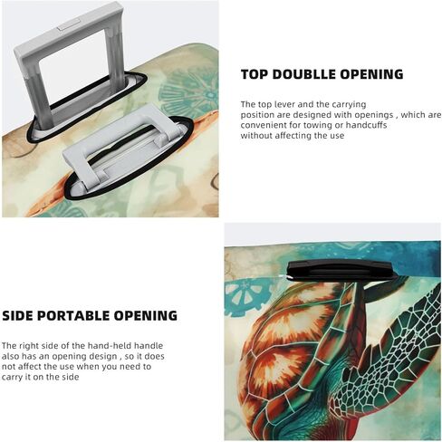 غطاء حقيبة السفر على الشاطئ من YouQu Sea Turtle Beach، غطاء أمتعة قابل للغسل لحيوانات المحيط مقاس XL - يناسب الأمتعة مقاس 29-32 بوصة (بدون حقيبة) in Kuwait