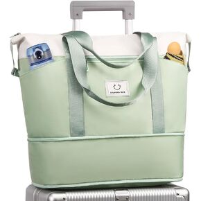 حقيبة ASKSKY الليلية، حقيبة سفر قابلة للتوسيع مع حقيبة تروللي وحقيبة كمبيوتر محمول، حقيبة صالة الألعاب الرياضية بجيب جاف منفصل ورطب في عطلة نهاية الأسبوع in Kuwait