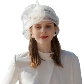 Hair Yarn Fascinators Pillbox Hat with FlowerVeil Wedding Hats Pearl Rhinestone Women Vintage Cocktail Fedoras