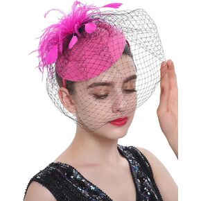 الفاسناتور القبعات للنساء الحجاب ريشة قطع زينة مشبك شعر حفلة الشاي صندوق حبوب ديربي قبعة كنتاكي الزفاف زهرة شبكة in Kuwait