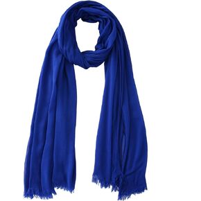 THEHAOTAO Women's Cotton Blend Scarves Light Soft Solid Long Scarf Gauze Wrap Shawl 80"×27"